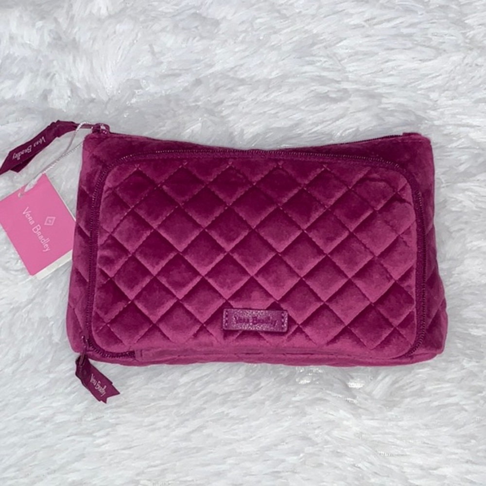NWT Vera Bradley Purplish Quilted Velvety Feeling Compact Organizer